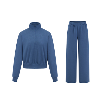 YOTTOY半拉链短款卫衣套装女