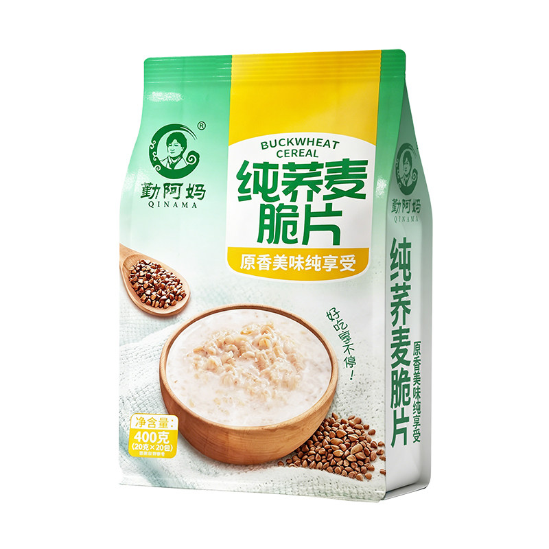 勤阿妈荞麦脆片麦片营养早餐健康代餐饱腹即食冲泡谷物类杂粮粗粮