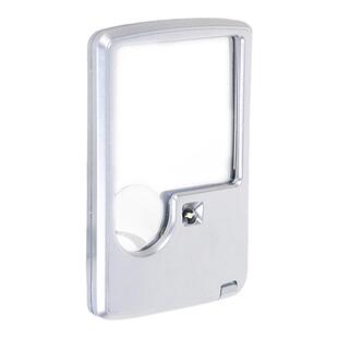 放大镜老人阅读高清便携式卡片多功能随身看书专用带led灯放大器