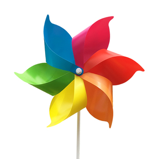 七彩塑料风车串绳 六彩悬挂户外长廊 学校幼儿园公园景区布置装饰