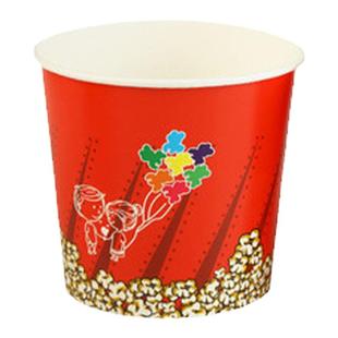 全套商用新年款双PE一次性爆米花桶纸桶包装袋子杯扎丝红色专加厚