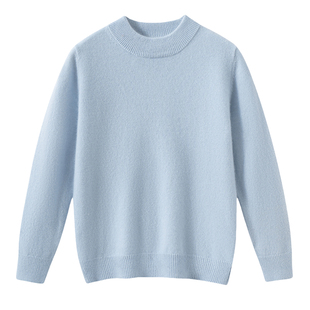 冬季儿童半高领大童100纯山羊绒衫男童2025秋冬新款女童打底毛衣