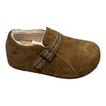 真皮厚底吐司勃肯鞋女2025冬新款森系一脚蹬懒人鞋皮带扣乐福鞋潮