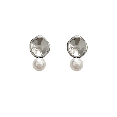 doudoustore椭圆珍珠耳环