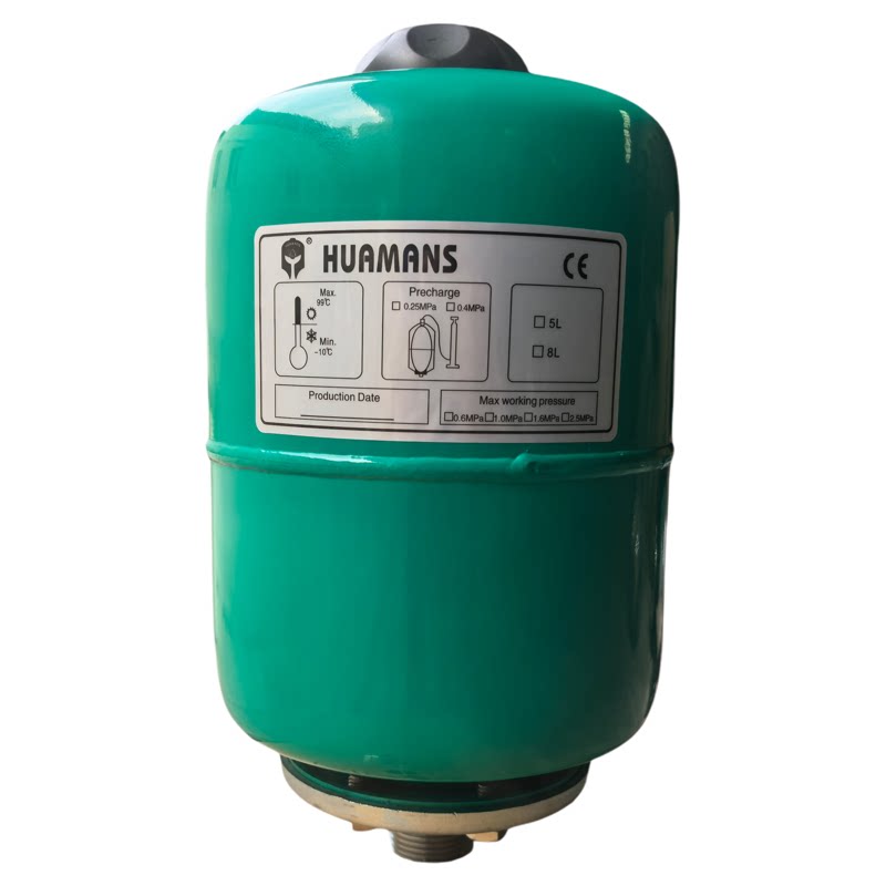 水泵专用5L稳压罐隔膜罐8L高分子压力罐304不锈钢接口1寸1.0MPA