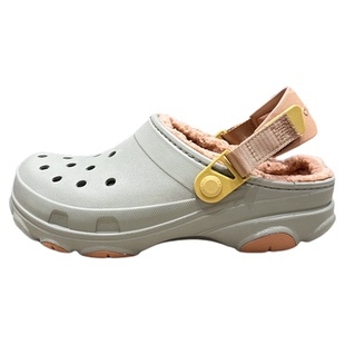 Crocs卡骆驰经典特林暖棉洞洞鞋秋冬保暖毛毛拖鞋男士棉拖207936