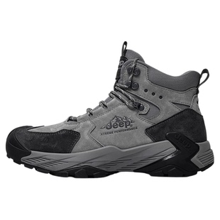 Jeep/吉普登山鞋男高帮防滑减震徒步鞋抓地宽楦增高软底运动鞋冬