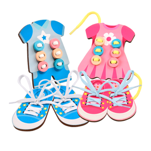 幼儿园学系鞋带衣服教具生活区材料投放益智蒙氏早教精细动作玩具