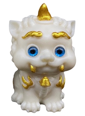 象牙果雕刻描金国潮谛听貔貅麒麟办公桌面摆件茶宠手把件