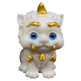 象牙果雕刻描金国潮谛听貔貅麒麟办公桌面摆件茶宠手把件