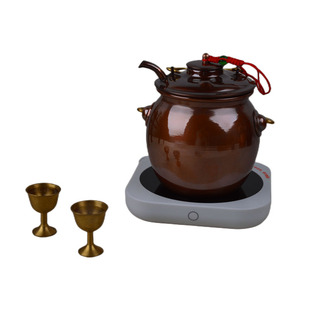 温酒壶纯铜烫酒壶紫铜分酒器小吊梨汤壶铜酒杯铜餐具酒盅半斤一斤