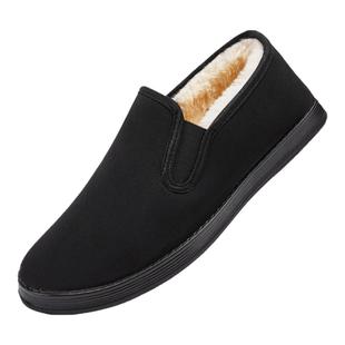 回力老北京棉鞋男款冬季加绒加厚保暖爸爸鞋软底一脚蹬老人布鞋男