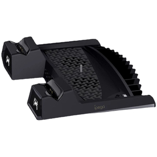 适用于PS5主机散热支架playstation5游戏机桌面整理双手柄充电座PS4风扇散热底座PRO桌面整理架直立散热充电