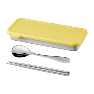 乐扣乐扣儿童餐具不锈钢筷子勺子便携套装小学生上学专用饭盒餐具