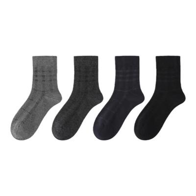 纯棉透气吸汗黑色商务男士袜子