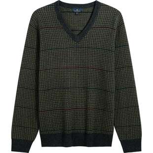 Brooks Brothers/布克兄弟男士25秋冬新品绵羊毛V领针织毛衣