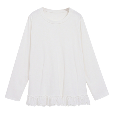 秋冬绝美内搭可外穿蕾丝花边打底衫女装大码胖mm遮肚子巨显瘦t恤