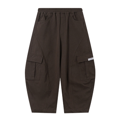 韩范户外加绒阔腿直筒弯刀工装裤