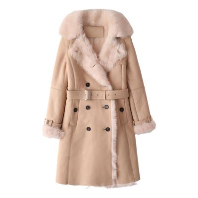 托斯卡纳长款皮毛一体外套英伦