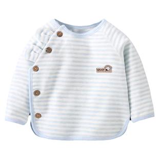 新生宝宝单件上衣纯棉无骨和尚服薄婴儿内衣秋衣初生儿系带打底衣