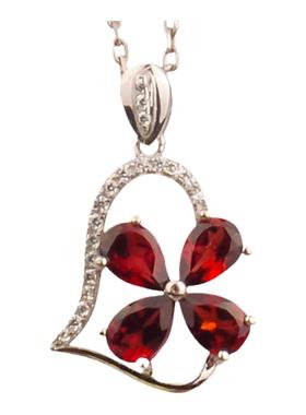 石榴石酒红色倾城风豪华群镶吊坠