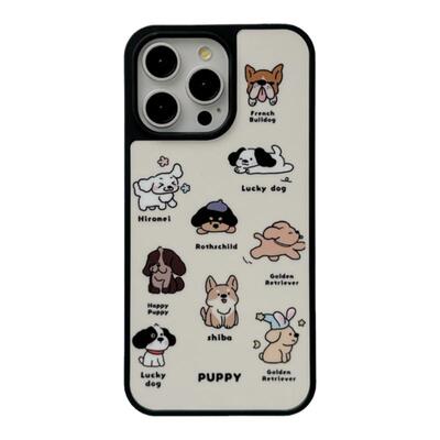 趣味可爱卡通小狗适用苹果17手机壳iPhone16ProMax新款15pro防摔12女款小众13硅胶14pro男生简约创意全包软壳