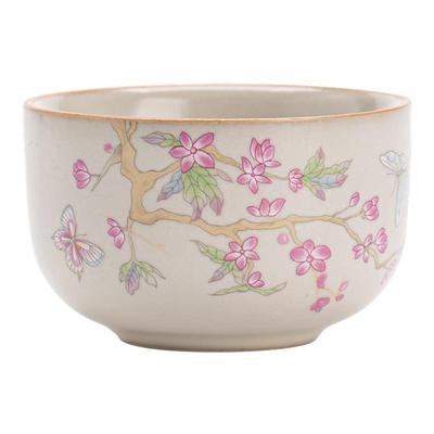 汝窑紫藤花主人杯陶瓷茶杯