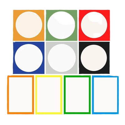 儿童创意美术画纸圆形素描镜片