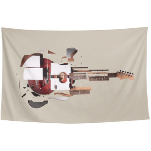 古典民谣电吉他guitar音乐乐器写真海报店铺装饰背景墙布挂布挂毯