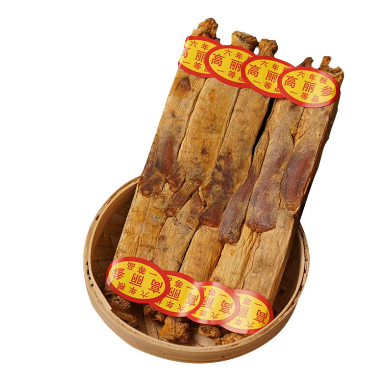 整支无糖黄马褂高丽参长白山别直参红参片切片干人参粉正品礼盒装