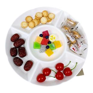 陶瓷盘子五格拼盘水果零食卤水自助餐分格盘果盘小吃摆盘加厚商用