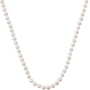 周六福珍珠项链女款S925银淡水珍珠椭圆优雅颈饰新年礼物送女友