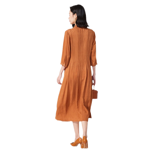 乔万尼真丝蚕桑丝连衣裙2026夏季新款女士修身中袖长裙ET2E236