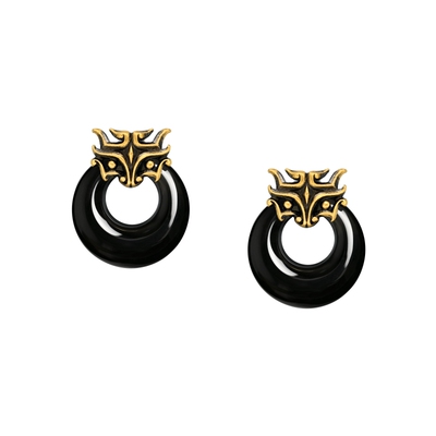 周大福独白复古黄金耳饰