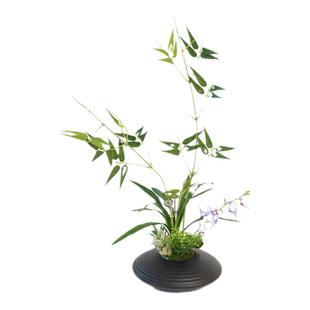 中式仿真竹叶插花毛竹禅意花瓶摆件装饰品插花素材室内装饰簕竹枝