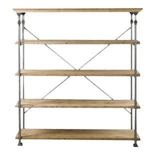 美式铁艺实木货架置物架复古书架收纳架精品展示架落地陈列架定做