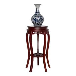 花架子实木客厅中式室内花盆景置物架圆形落地式鱼缸花瓶摆件底座