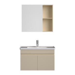 法恩莎奶油风浴室柜陶瓷一体盆卫生间洗漱台洗脸盆洗手盆柜组合