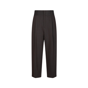 LESS春绵羊毛简约气质通勤宽松直筒休闲九分西装裤子女2P1E13170