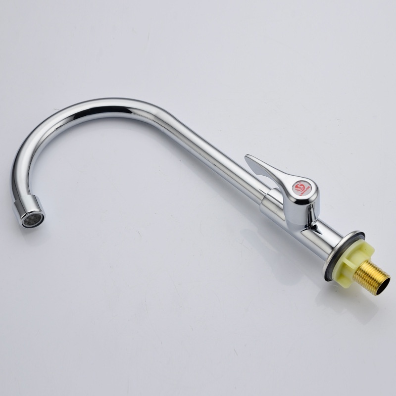 铜单冷厨房洗菜盆水龙头万向旋转360°单把单孔4分水龙头