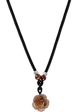 山茶花毛衣项链女复古气质小众