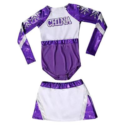 新款啦啦队服装女演出服比赛服啦啦操健美套装成人儿童长袖表演服