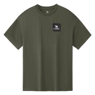 骆驼户外速干T恤男夏季宽松黑色半袖上衣棉t吸湿排汗徒步登山T恤