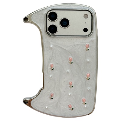 MoreRex ins滴胶立体花朵珍珠挂绳手提包适用苹果17手机壳iphone16promax新款15pro高级14防摔保护套13女款17