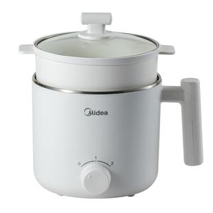 美的电煮锅304不锈钢0涂层宿舍煮面锅多功能电火锅家用小型电煮锅