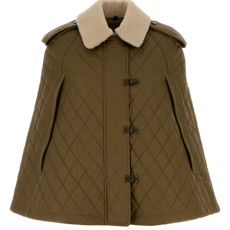 BURBERRY 博柏利女士卡其绿斗篷风衣26早春新款8122271意大利代购