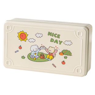 长方形铁罐打包装饼干喜糖果零食收纳伴手礼物品空的盒子可爱卡通