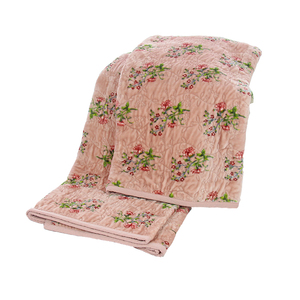 木槿花夹棉床盖绒加厚床单盖毯法兰绒秋冬季双面绗缝被盖单件毯子