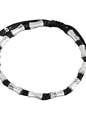 999足银竹节手链男士款纯银手镯