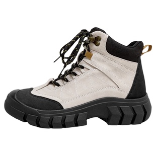 高帮登山鞋女防水防滑真皮透气厚底增高旅游徒步鞋马丁靴32 33 34